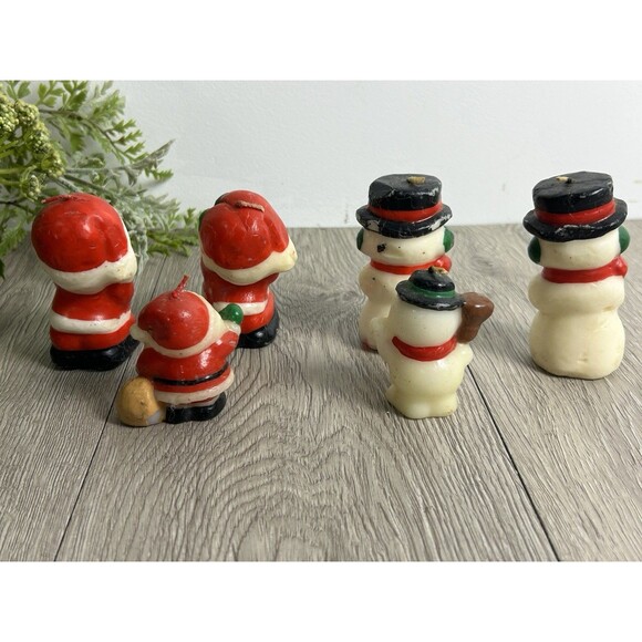 Vintage Russ Christmas Candle Figurines Santa Snowman Lot Of 6 Unused READ - Picture 4 of 15